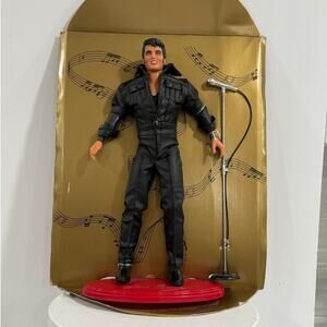 Vintage Elvis Presley 68 Comeback Special 12" Doll Hasbro 1993 COA Stand